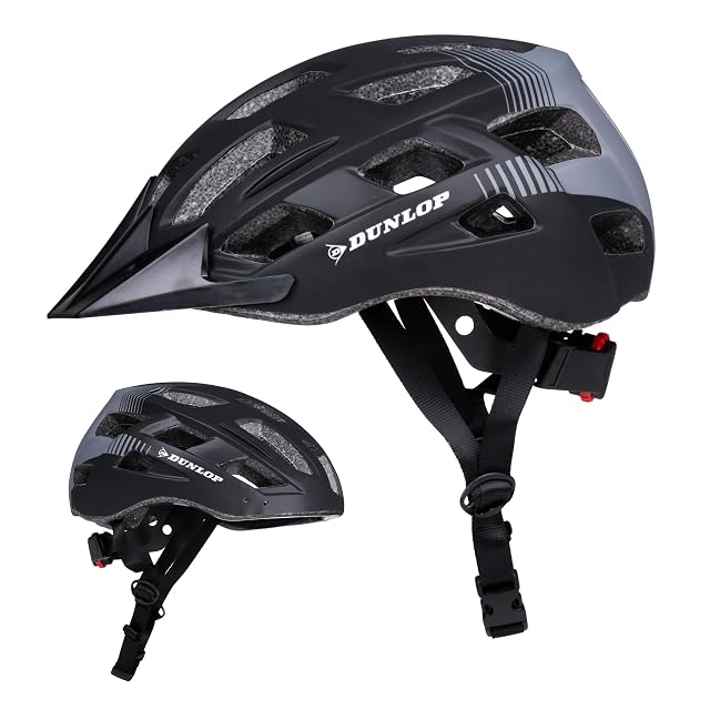 Casco de adulto Dunlop con visera desmontable y rueda de ajuste roja