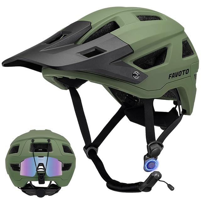 Casco de montaña Favoto en verde militar con visera larga