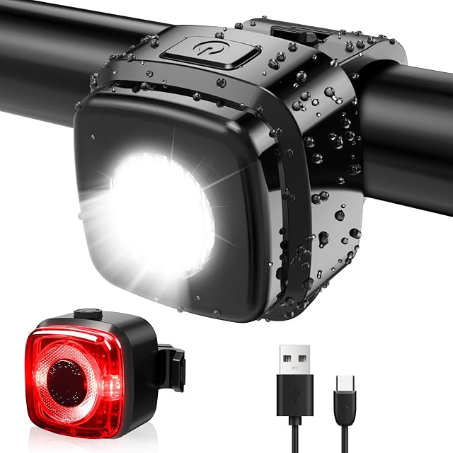 Luces delantera y trasera Antimi, cuerpos compactos con puertos USB-C