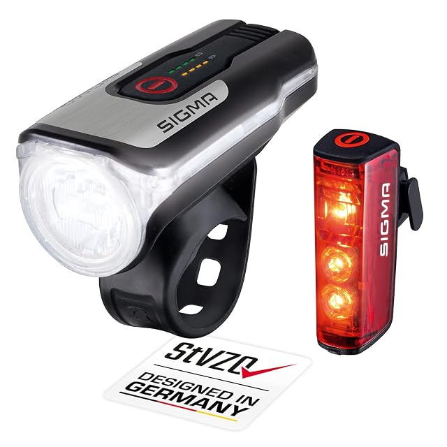 Luz delantera SIGMA Aura 80 y piloto trasero BLAZE juntos