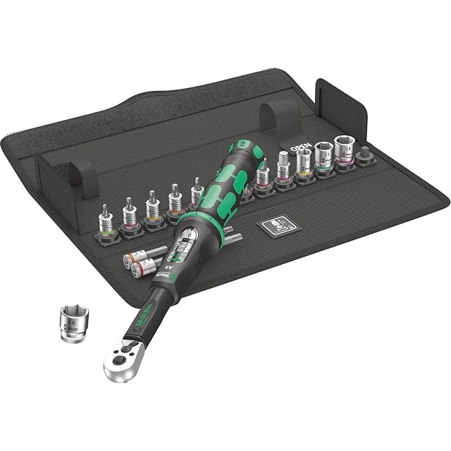 Wera Bicycle Set Torque 1 con su llave dinamométrica y sus portapuntas