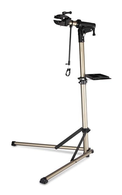 Caballete de taller CXWXC CXR10 de aluminio con una bicicleta de montaña montada
