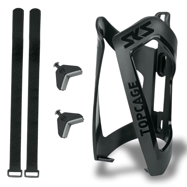 Portabidón SKS Anywhere Topcage con sus correas de montaje