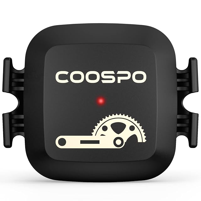 Sensor de ciclismo CooSpo BK467 junto a su banda de montaje