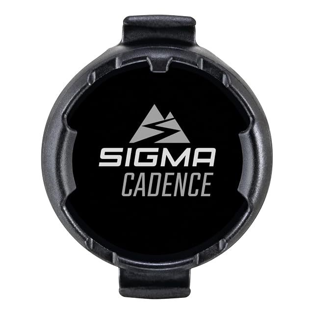 Sensor de cadencia SIGMA DUO sobre su soporte basculante de biela