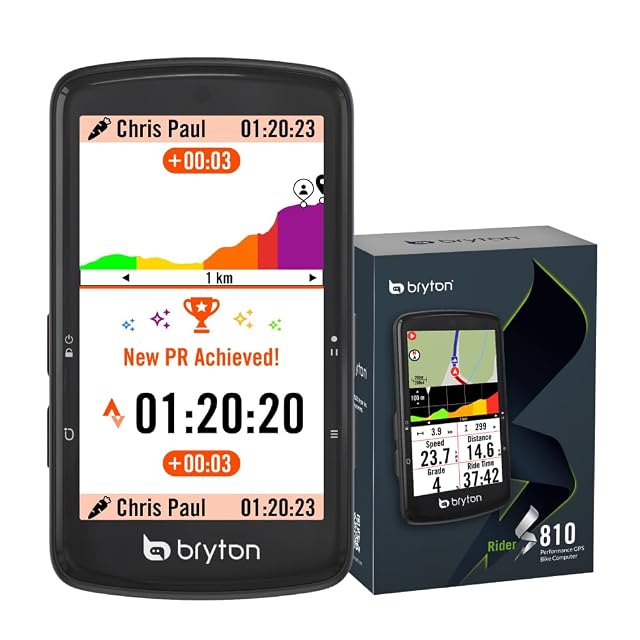 Ciclocomputador Bryton Rider S810 con su gran pantalla táctil en color de 3,5 pulgadas