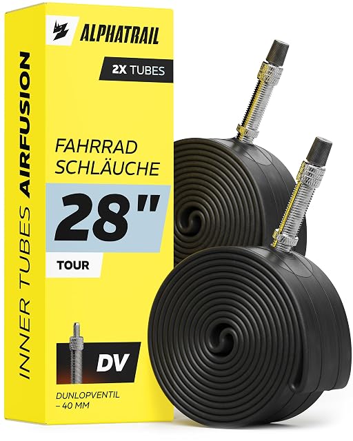 Cámaras Alphatrail con válvula Dunlop en su envase