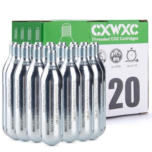 Pack CXWXC de veinte cartuchos de CO2 con un cabezal inflador dos en uno